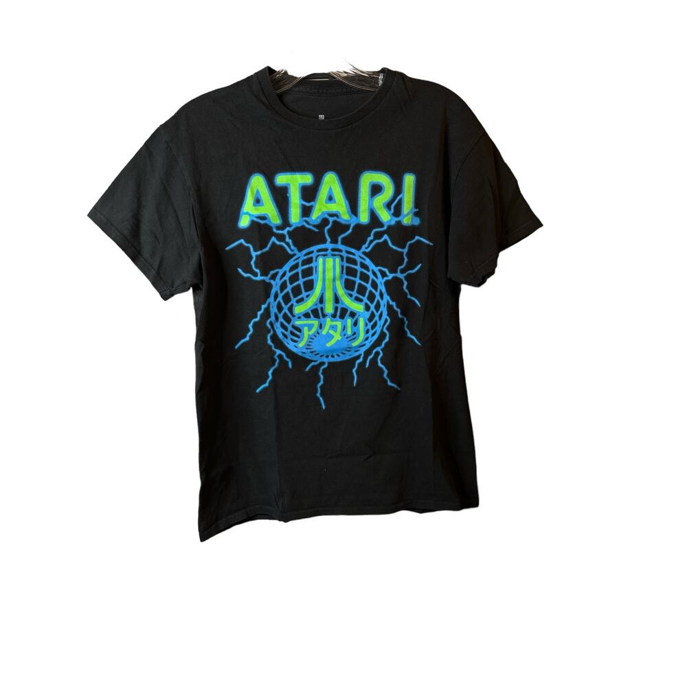 Atari Ripple Junction Japanese Kanji Plasma Electricity Black T-Shirt